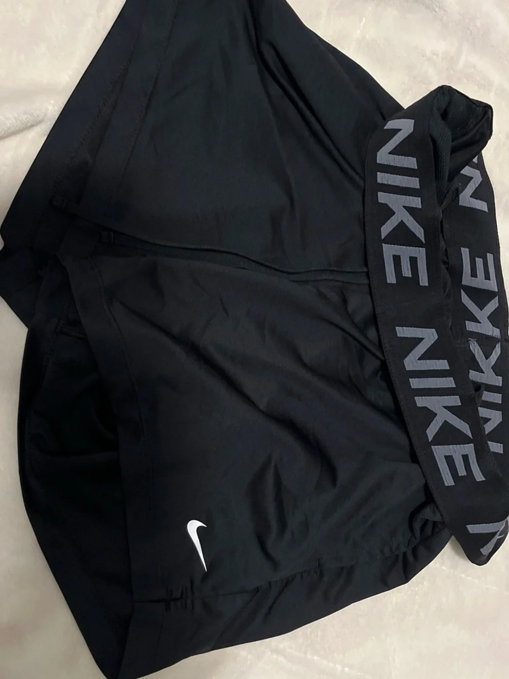 Nike Black Shorts with Gray Branded Waistband